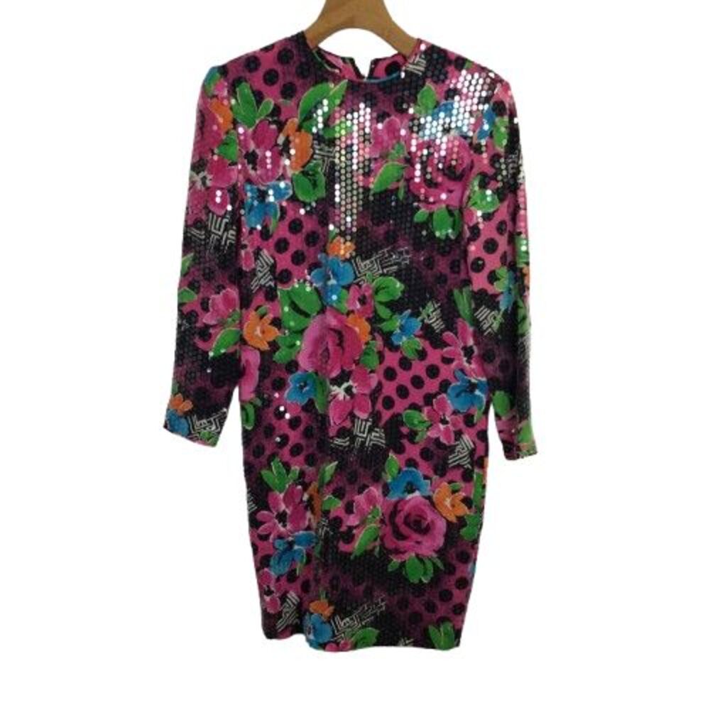 Teri Jon Rickie Freeman Womens Nites Cocktail Dress Floral Multi Dress Size 6